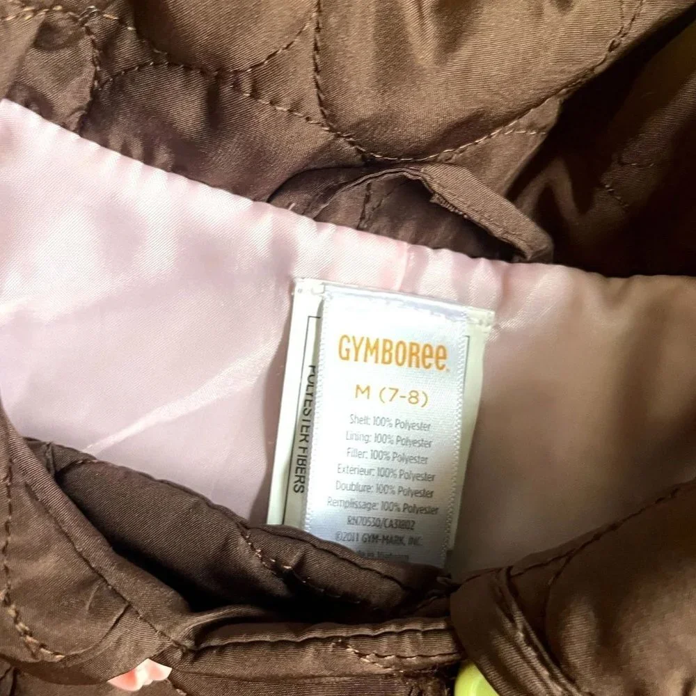 Gymboree Brown & Pink Puffy Jacket Peacoat M